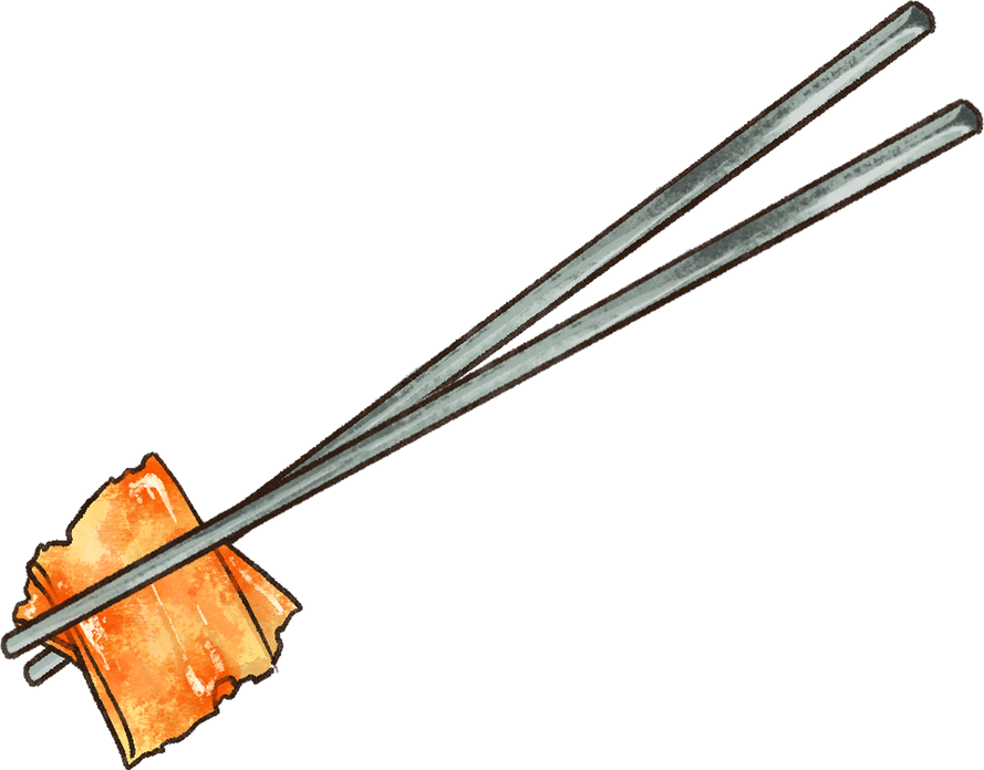 South Korea Detailed Realistic Korean Food for Special Occasions Kimchi in Chopsticks